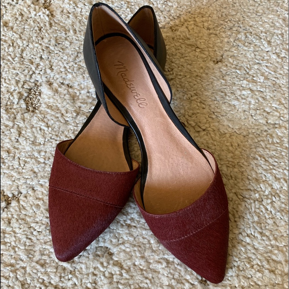 MADEWELL D’Orsay Leather Calf Hair Flats